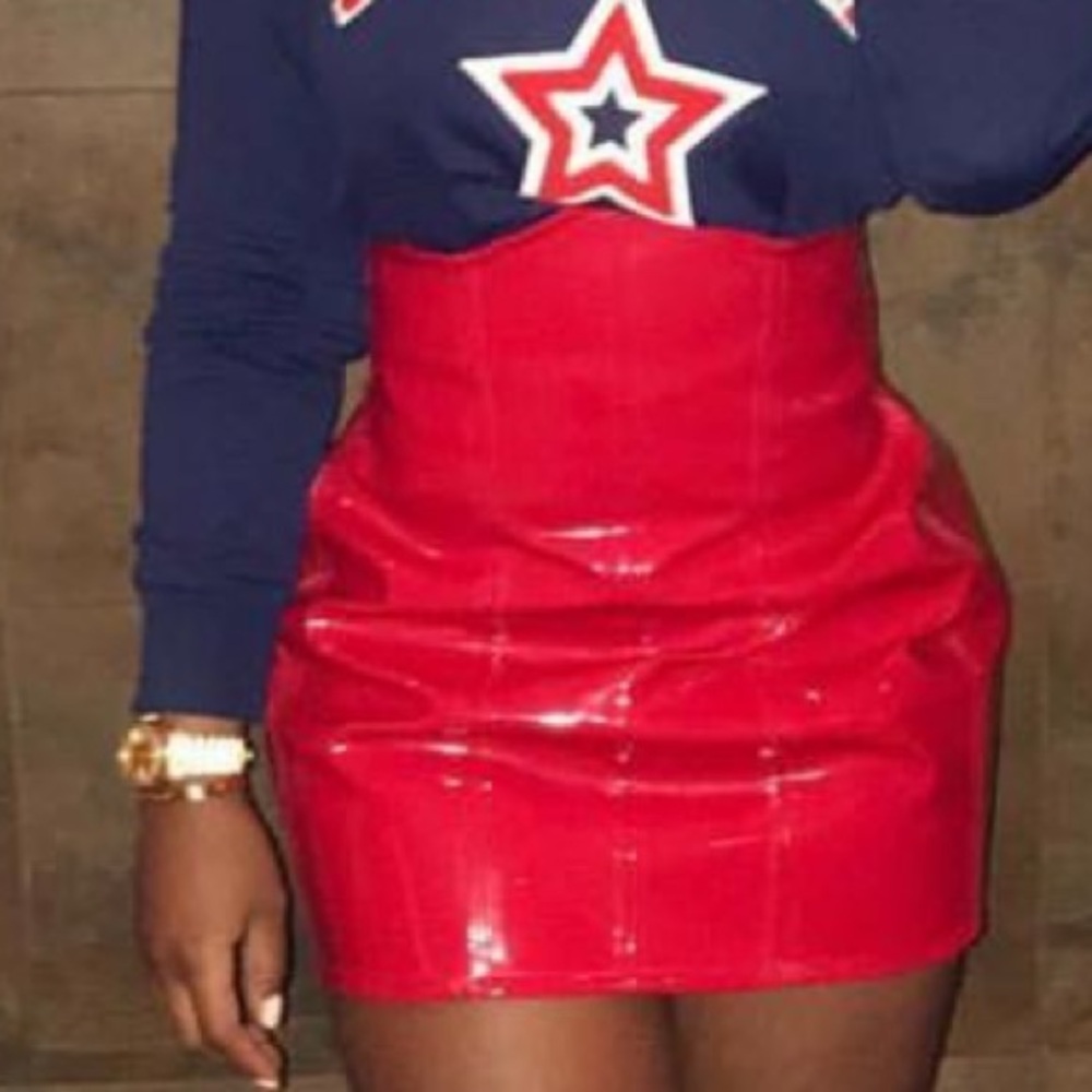 Red underbust corset skirt